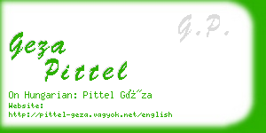 geza pittel business card